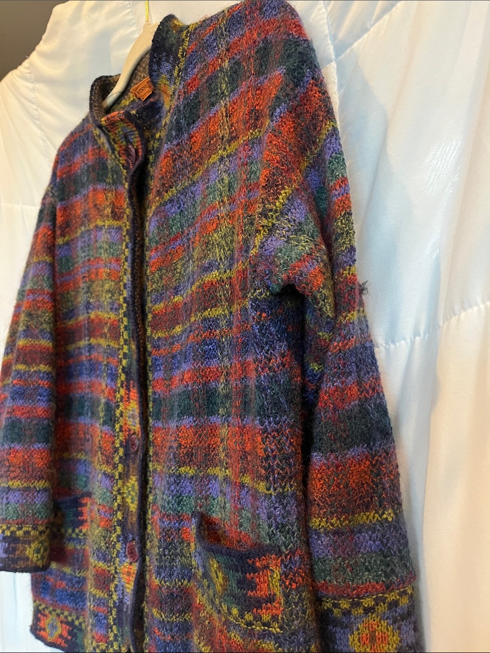 Vintage Missoni Multi Color Italian Wool Button Up Cardigan Sweater No Size Tag - Picture 8 of 8